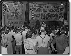 A barker at the Cuyahoga County Fair