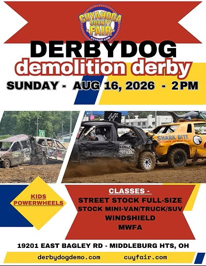 2025 Cuyahoga County Fair Demolition Derby Flyer