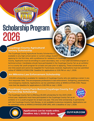 2026 Cuyahoga County Fair Scholarship Program
